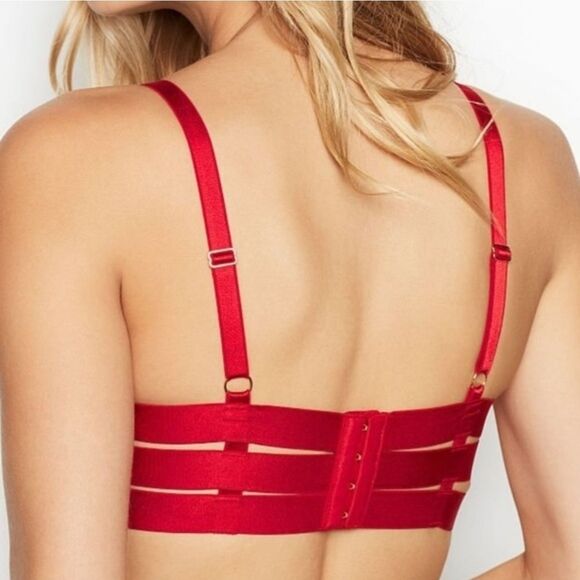 Victoria’s Secret Very Sexy Red Strappy Open Cup Balconet Bra 36C - Picture 3 of 10